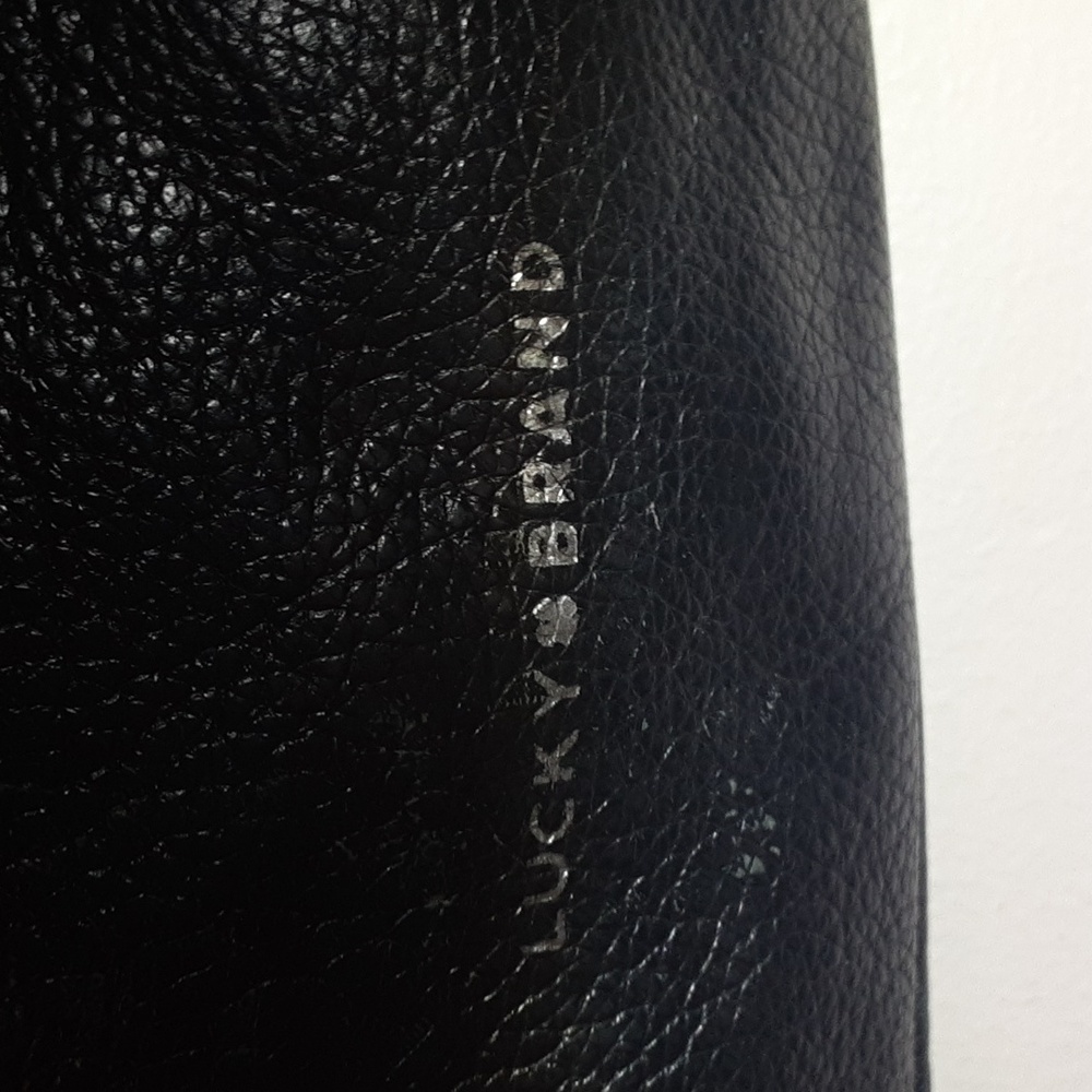 Lucky Brand purse with cute key ring Black leather purse